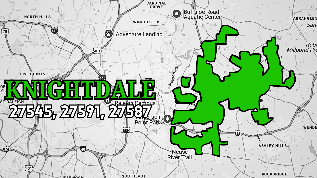 27545,27591,27587 targeting map showing coverage area