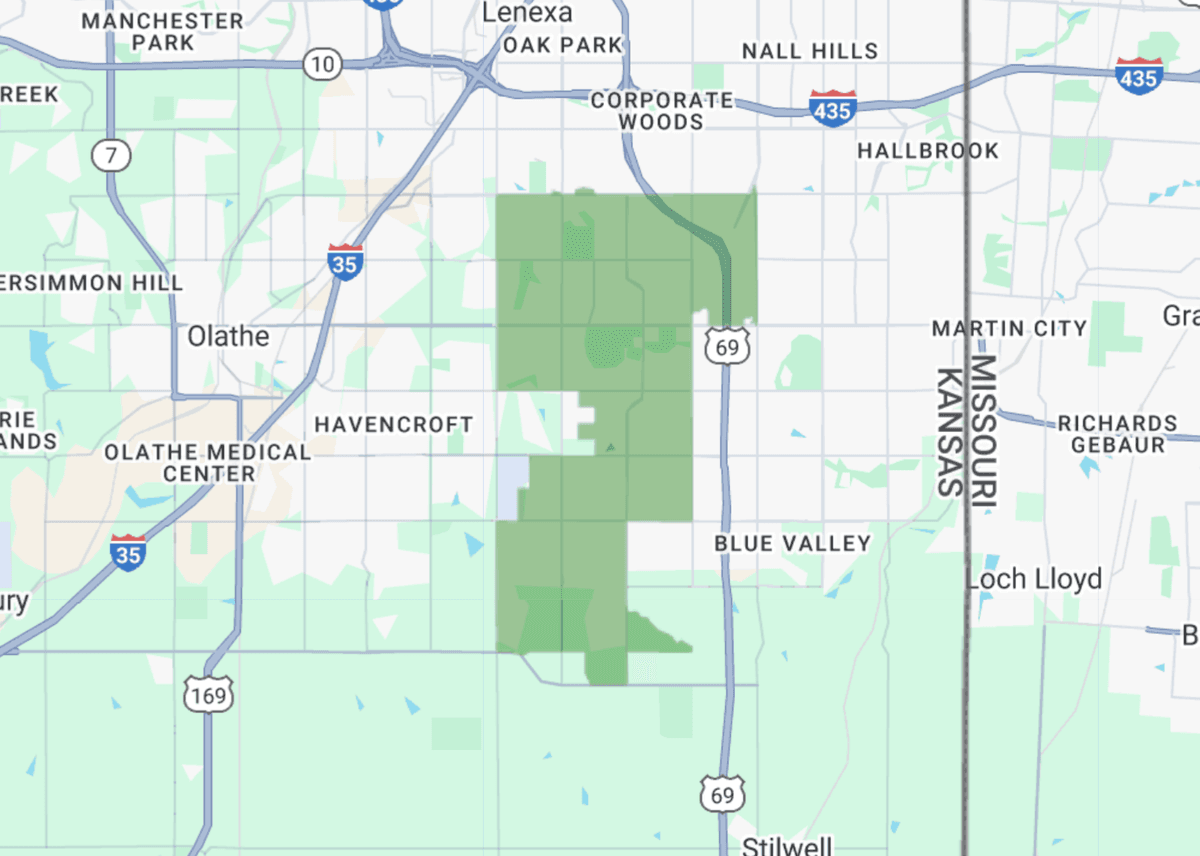 66213,66221 targeting map showing coverage area