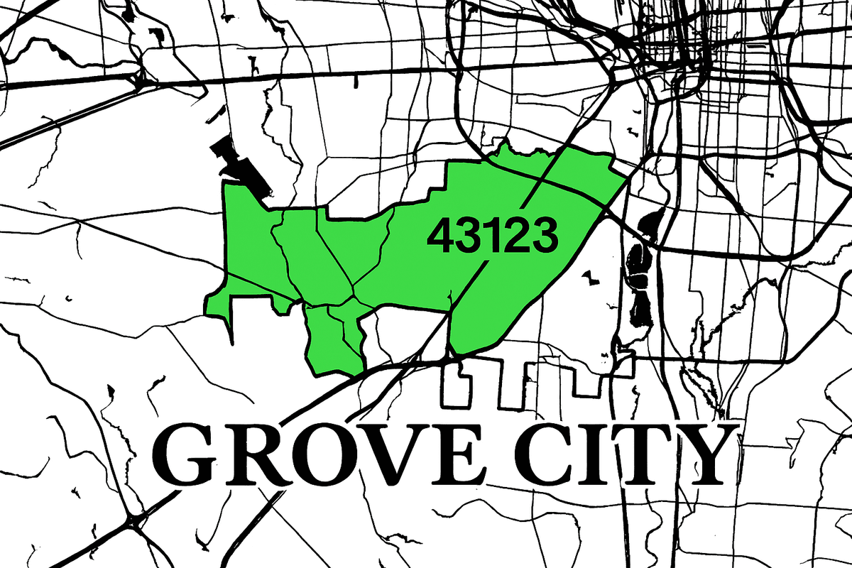 43123 targeting map showing coverage area