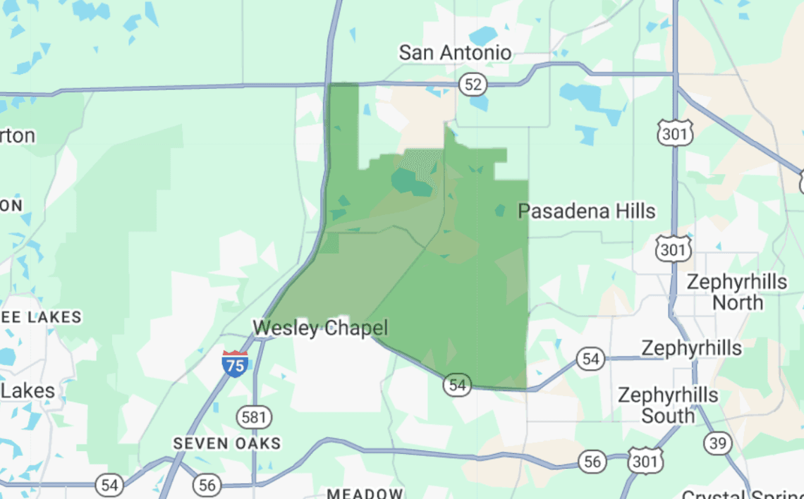 33545 targeting map showing coverage area