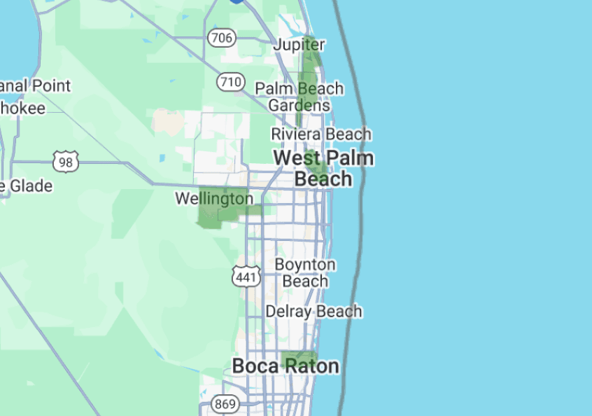 33477,33414,33410,33431,33401 targeting map showing coverage area