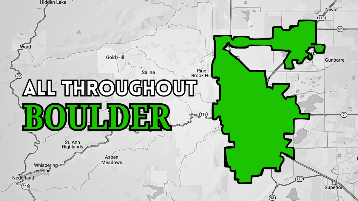 80304, 80302, 80025, 80305, 80303, 80301, 80503, 80455, 80466 targeting map showing coverage area