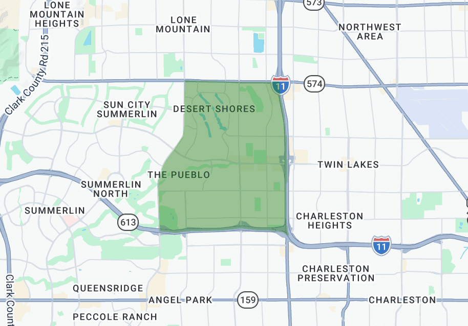89128 targeting map showing coverage area