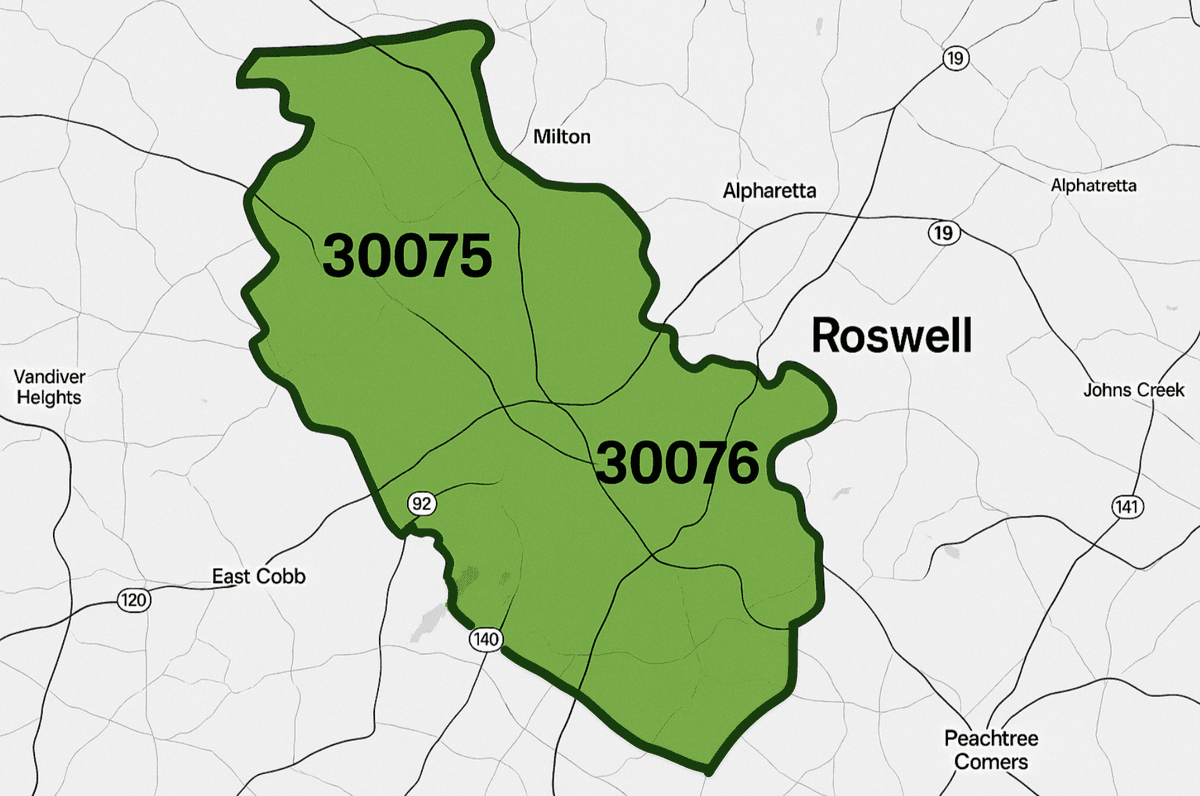 30075,30076 targeting map showing coverage area